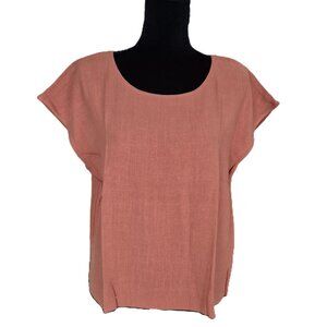 Blu Pepper Terracotta Rust Blouse Top, Size L, NWT